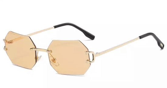 Heren zonnebril - Diamond Gold Yellow - Dames zonnebril - Sunglasses - Luxe design - U400 protection - HD van Merkloos