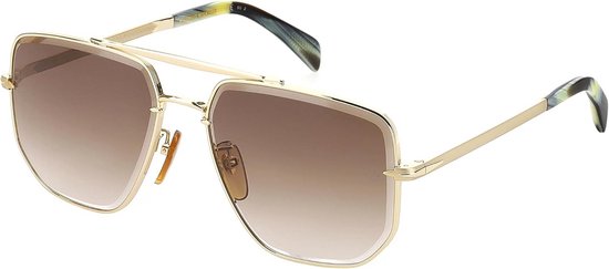 Heren Zonnebril Goud Metaal - Standaard Maat 60 van Merkloos