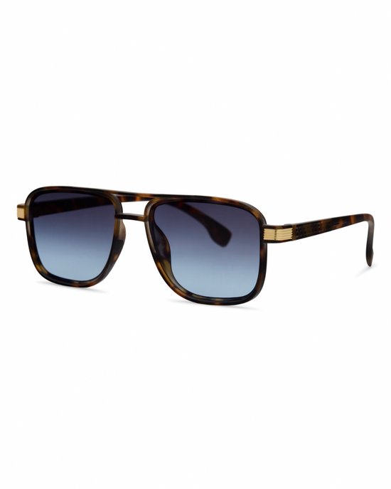 Heren zonnebril UV400 - Bruin montuur - Blauwe polycarbonaat glazen - YaeTee NDL8351