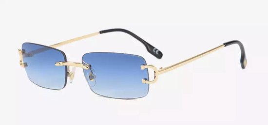 Heren zonnebrillen - Gold Blue - Dames zonnebrillen - Sunglasses - Luxe design - U400 protection - HD van Merkloos