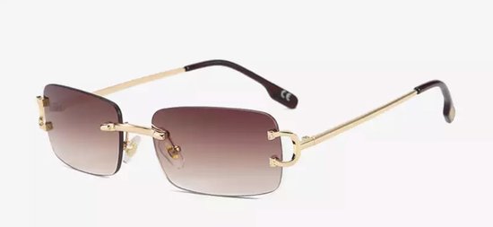 Heren zonnebrillen - Gold Brown - Dames zonnebrillen - Sunglasses - Luxe design - U400 protection - HD van Merkloos