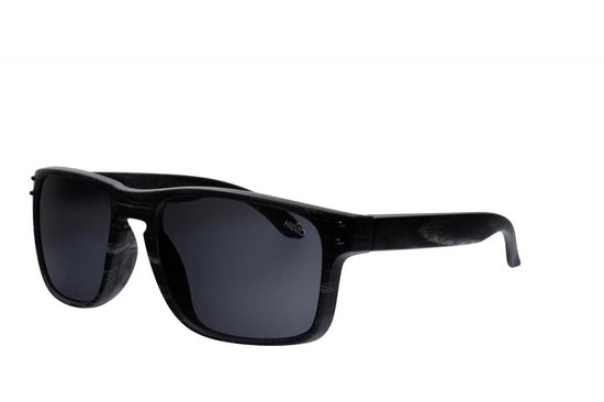 Hidzo Houten Zonnebril Wayfarer Grijs - UV 400 - In brillenkoker van HI