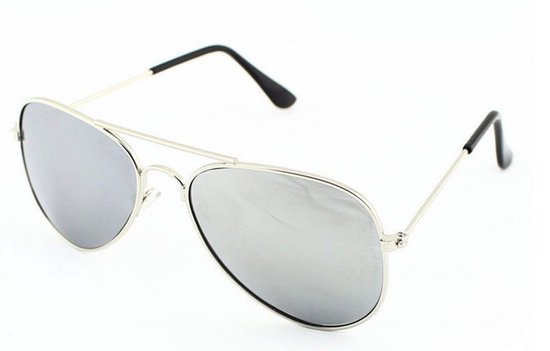 Hidzo Kinder Zonnebril Aviator Zilver - UV 400 - In brillenkoker van HI