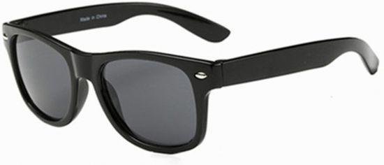 Hidzo Kinder Zonnebril Wayfarer Zwart - UV 400 - In brillenkoker van HI
