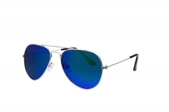 Hidzo Kinder Zonnebril Zilver - UV 400 - Blauwe Glazen van HI