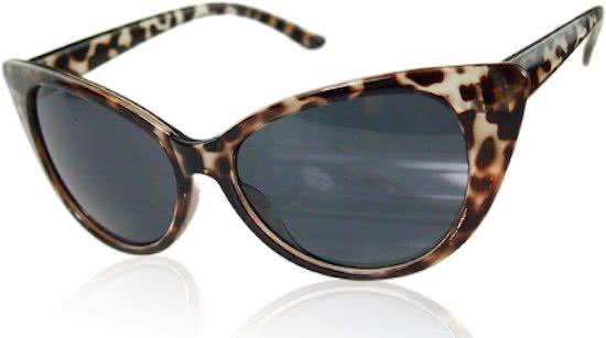 Hidzo Zonnebril Cat Eye Luipaard - UV 400 - In brillenkoker van HI