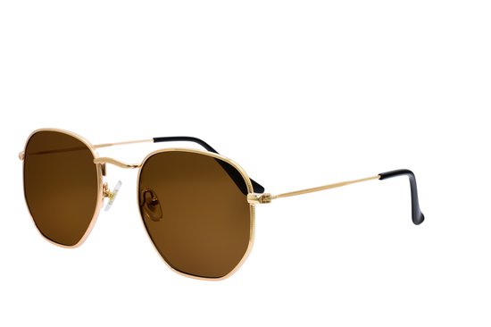 Hidzo Zonnebril Marshal Goudkleurig - UV 400 - Bruine Glazen van HI