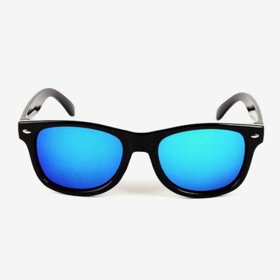 Hidzo Zonnebril - UV400 - Zwart - Blauwe glazen - Inclusief Brillenkoker van HI