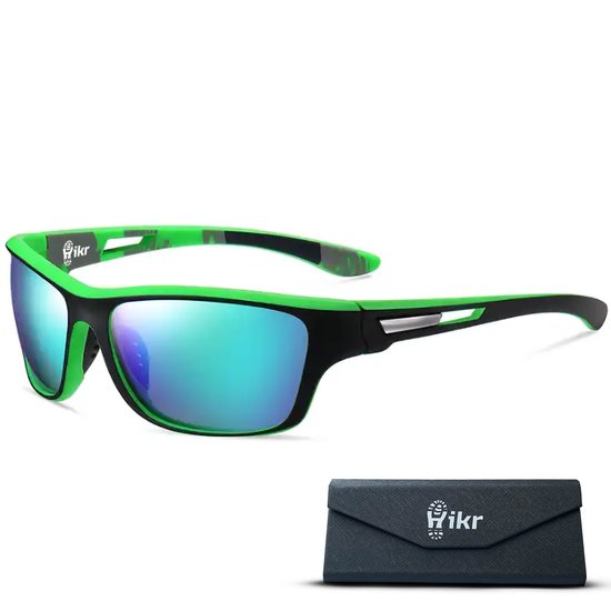 Hikr Zonnebril – Gepolariseerde Sportbril met UV400 Bescherming – Heren & Dames – Fietsen, Wandelen, Zwemmen & Wintersport – Groen van Hikr®