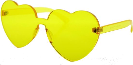 Hippie hart zonnebril Geel Party Bril van HI