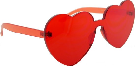 Hippie hart zonnebril Rood Party Bril