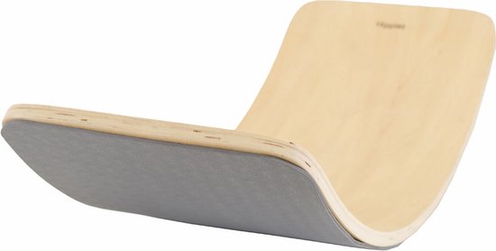 Hippiez houten balance board naturel met beschermmat grijs - jongens en meisjes - balansspeelgoed van HiPP