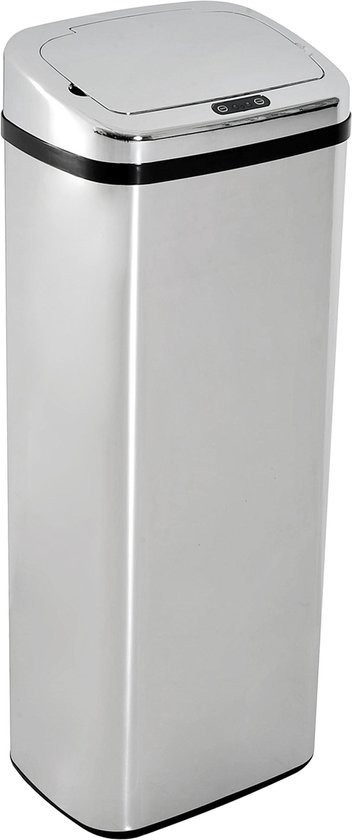 HOMCOM Automatische prullenbak met sensor keuken RVS vierkant 50 l 851-004 van HOMCOM