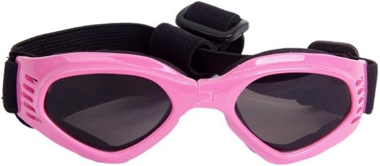 Honden Zonnebril - Hondenbril Puppybril - Oogbescherming Huisdier - UV Winddicht Gepolariseerd - 14 cm x 4.5 cm - Roze van Merkloos