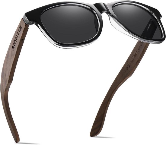 Houten Gepolariseerde Zonnebril - Klassieke Zonnebril - Mode Accessoire - Mat Frame - Unisex van Merkloos