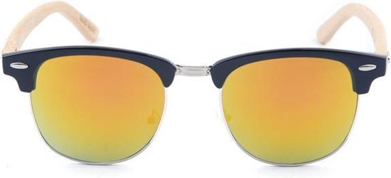 Houten Master Zonnebril Goud Rood Spiegel van Houten