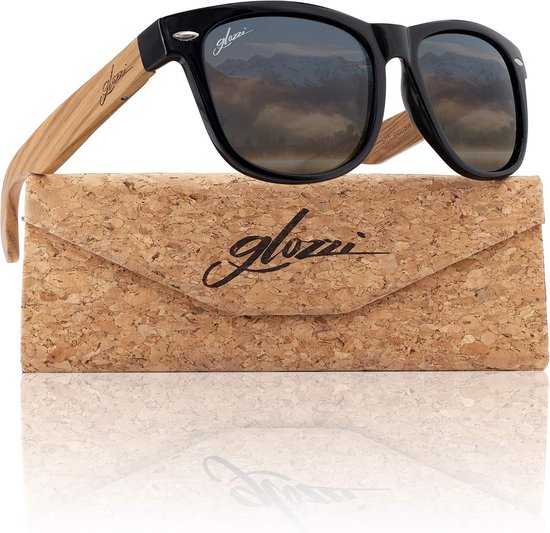 Houten Polarized Zonnebril UV400 met Echt Houten Pootjes en Kurk Etui