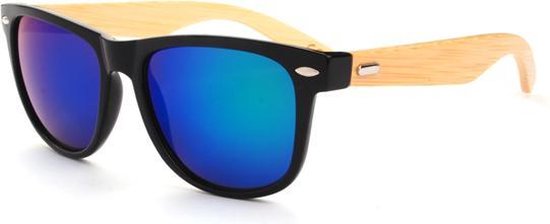 Houten Zonnebril Groen Blauw Spiegel van Woodiful