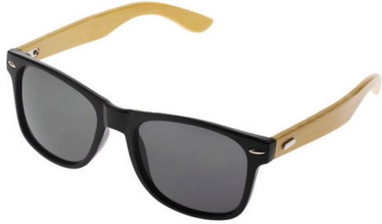 Houten Zonnebril met Zwarte Glazen van Merkloos