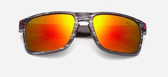 Houten Zonnebril - Oranje op Grijs in een doosje van Woodiful