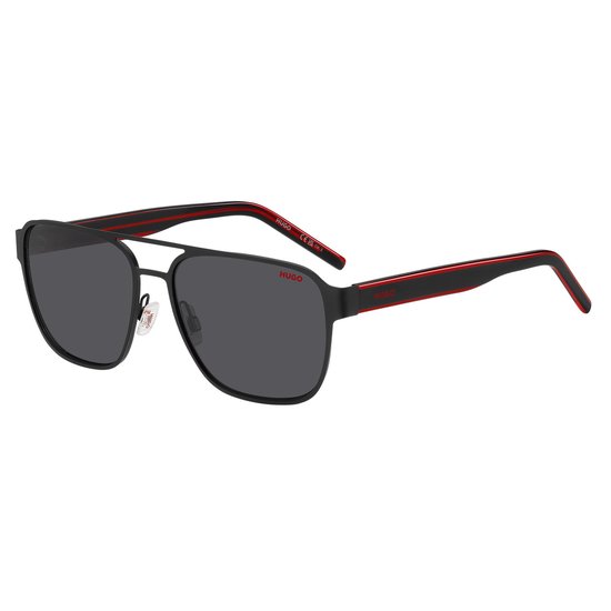 HUGO HG 1298/S OIT BLACK RED 57/16/145 MAN Zonnebrillen van Merkloos