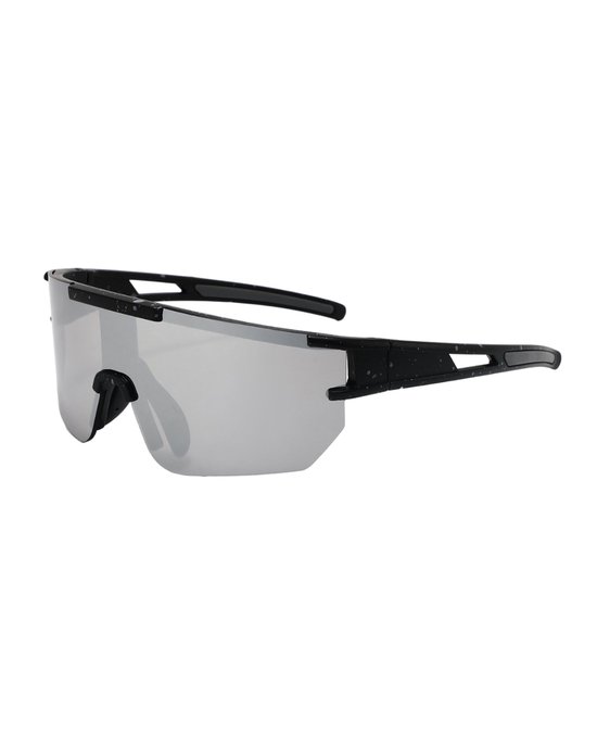 ICCLUB - Zonnebril - Festival bril - Fiets - Sport - Techno - Rave glasses - Spiegelglas - Unieke bril - Heren - Dames - Zwart - Silver - Chrome van ICCLUB