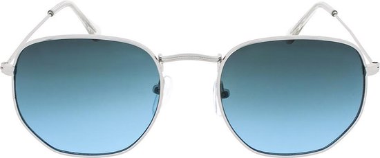 Icon Eyewear Zonnebril AUGUST - Zilverkleurig montuur - Groen / blauwe glazen van Icon Eyewear