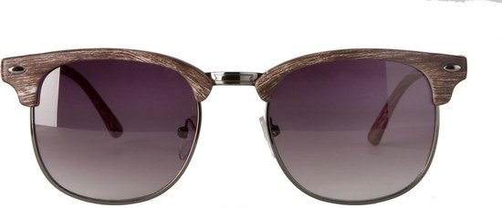 Icon Eyewear Zonnebril CAIRO  - Montuur met matte houtprint – Lichtgrijze glazen van Icon Eyewear