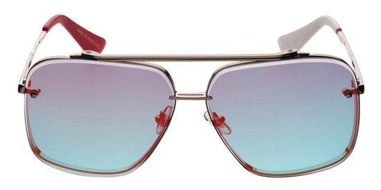 Icon Eyewear Zonnebril HAYK - Mat Zilverkleurig montuur - Rood spiegelende glazen van Icon Eyewear