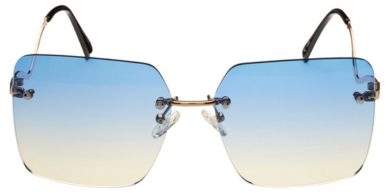 Icon Eyewear Zonnebril NOVELLE VAGUE - Lichtgoudkleurig montuur - Blauwgele glazen van Icon Eyewear