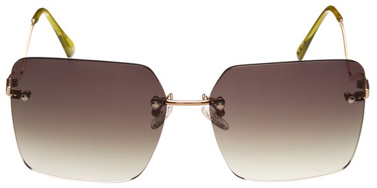 Icon Eyewear Zonnebril NOVELLE VAGUE - Lichtgoudkleurig montuur - Olijfgroene glazen van Icon Eyewear