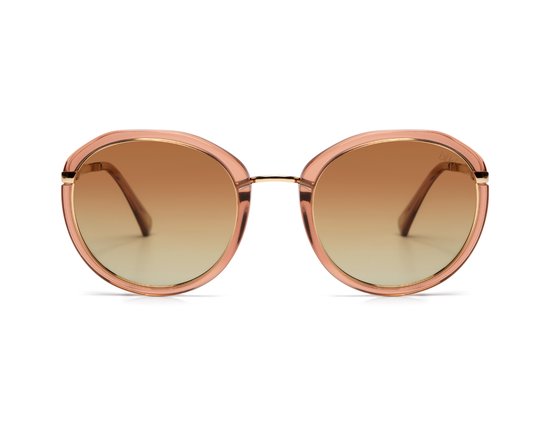 IKKI JILL 74-1 Dames Zonnebril - Handgemaakt - Plantaardig Acetaat - Metaal - Transparnat pink van Merkloos
