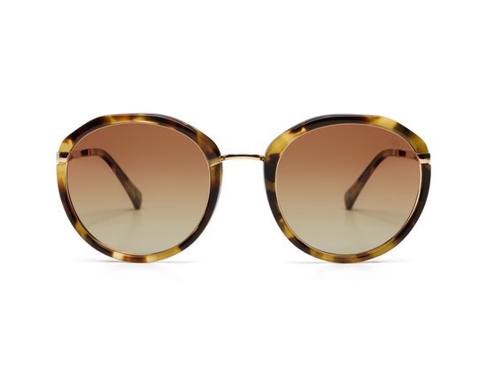 IKKI JILL 74-4 Dames Zonnebril - Handgemaakt - Plantaardig Acetaat - Gepolariseerd - Light turtle