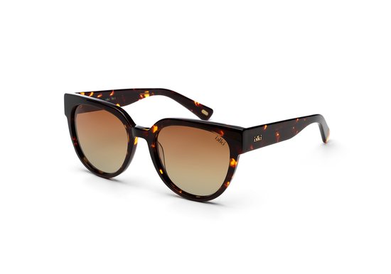 IKKI LOU 78-1 Dames Zonnebril - Handgemaakt - Plantaardig Acetaat - Gepolariseerd - Donker Turtle van IKKI