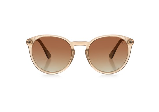 IKKI ROSIE 82-4 Dames Zonnebril - Handgemaakt - Plantaardig Acetaat - Gepolariseerd - Transparant Licht Taupe van Merkloos