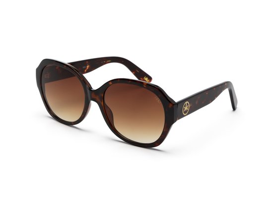 IKKI ZENA 85-1-darkturtle-gradientbrown Dames Zonnebril - Handgemaakt - Plantaardig Acetaat van Merkloos