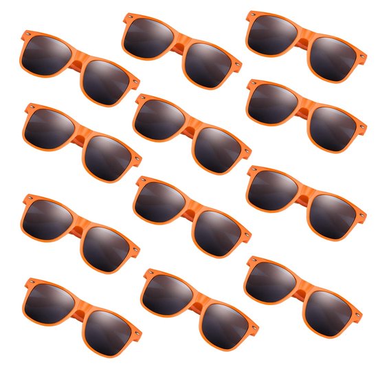 Inovra- Zonnebril 24 Stuks - Kinderzonnebril - UV400 Bescherming - Gepolariseerde Lenzen - Feestzonnebril - Oranje Kleur