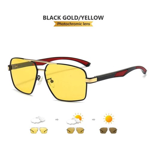 Intelligente Photochrome Zonnebril – Gepolariseerde Nachtzicht Bril met UV400 Bescherming, Anti-Glare voor Rijden en Dagelijkse Gebruik van Merkloos