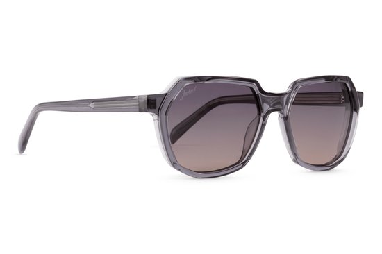 Jackie L Antibes ZO-0267B donker transparant-grijs - bruin dégradé polarised TAC - UV400 van Merkloos