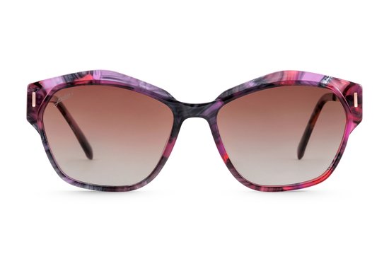 Jackie L Nancy ZO-0253B paars acetaat - roze dégradé polarised TAC - UV 400 van Jackie L