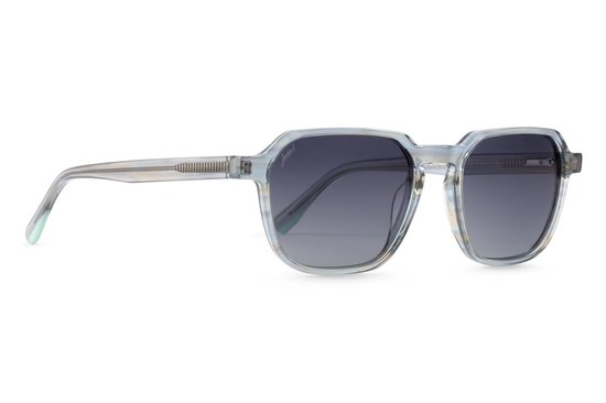 Jackie L Valence ZO-0272A shiny blauw - blauw dégradé polarised TAC - UV400 van Merkloos