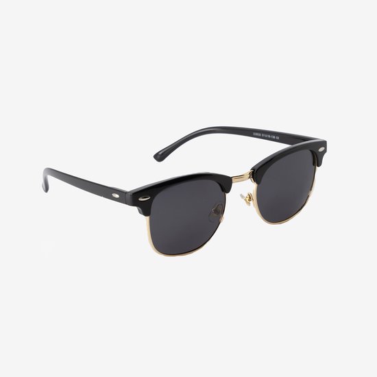 JNGL Clothing – Clubmaster Zonnebril - UV400 – Gepolariseerd - Heren - Zwart - Goud
