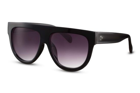 Joboly Designer Zonnebril - Zwart Glanzend Frame -  Zwarte Smoke Lenskleur - Dames van Joboly