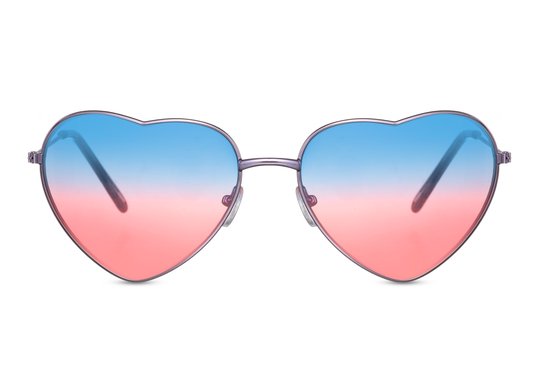 Joboly Hartjes Zonnebril - Zilverkleurig Frame - Blauwe Lenskleur - Dames en Heren van Joboly