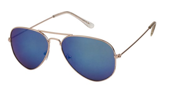 Joboly Pilotenbril Piloot Zonnebril - Goudkleurig Frame - Blauwe Lenskleur - Dames en Heren van Joboly