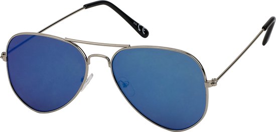 Joboly Pilotenbril Piloot Zonnebril - Zilverkleurig Frame - Blauw Paarse Lenskleur - Dames en Heren van Joboly