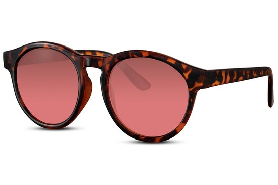 Joboly Ronde Trendy Zonnebril - Luipaard Frame - Bruine Lenskleur - Dames van Joboly