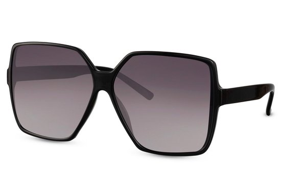 Joboly Vierkante Designer Zonnebril - Zwart Frame - Zwarte Lenskleur - Dames van Joboly