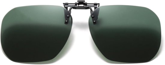 Keeper Gepolariseerde clip-on zonnebril voor mannen en vrouwen, randloze vierkante zonnebril, clip-on bril, anti-verblinding, vissen, rijden, flip-up tinten UV400
