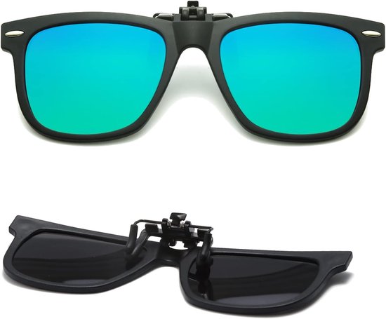 Keeper Kinderen Gepolariseerde Clip Op Zonnebril Tiener Jongens Meisjes Vierkante Flip Up Clip-on Zonnebril Over Bril